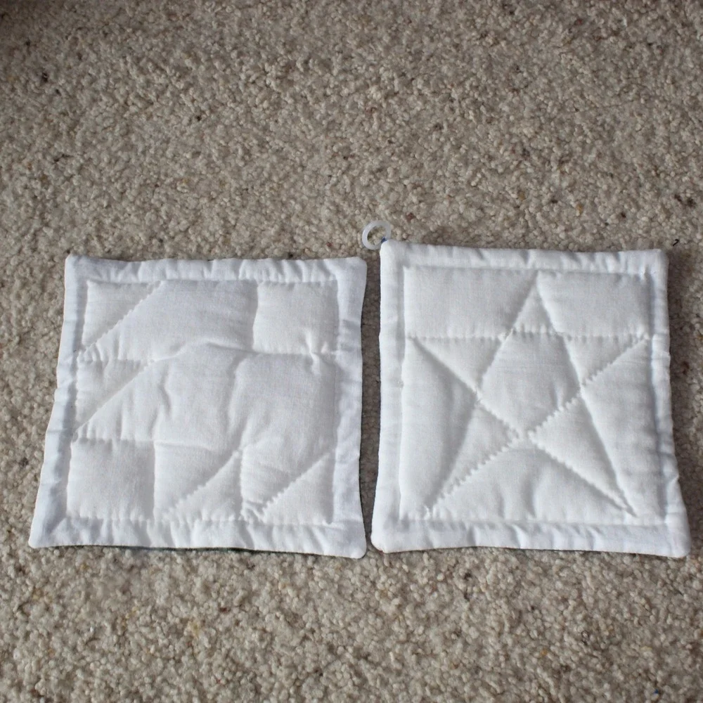 Handmade Potholders Coasters Vintage Embroidered Quilted Set 5 Multicolor OS
